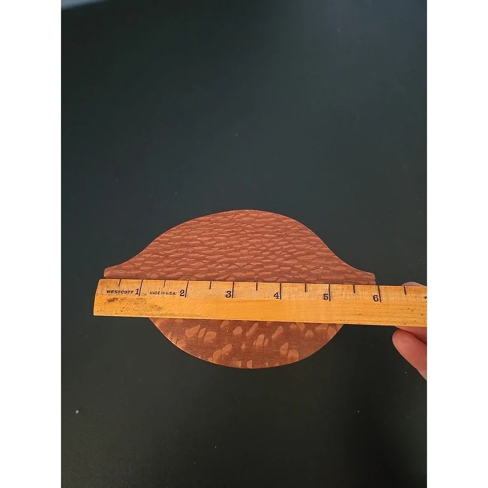 Handcrafted Leaf Shape Exotic Hardwood Box Heavy Carved Wooden‎ Trinket Jewelry